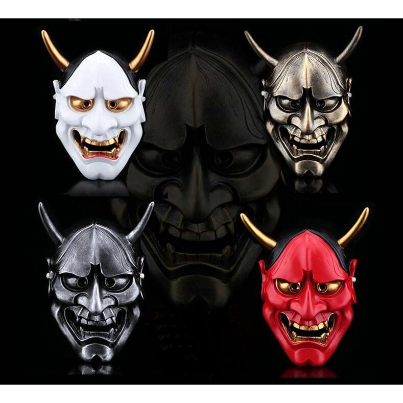 🔥現貨🔥高30CM X 寬18CM 萬聖節樹脂般若面具恐怖成人日本武士白鬼院