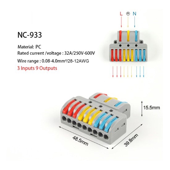 1 件 Wago 電源線連接器 3 至 9 連接器 SPL93 SPL-93 KV439 NC933 電源線連接器 | 蝦皮購物