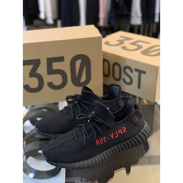 Yeezy 350 v1 black on sale red