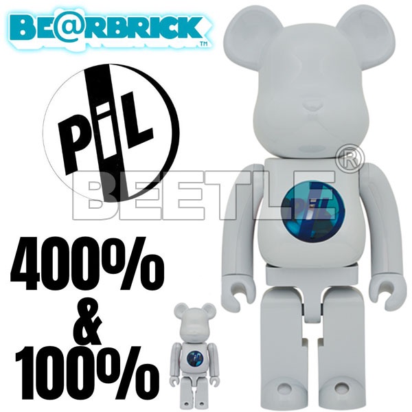 BEETLE BE@RBRICK PIL 藥丸PUBLIC IMAGE LTD 庫柏力克熊白100 400