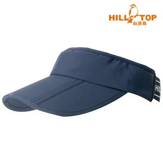 【Hilltop山頂鳥】超潑水抗UV可折疊運動空心帽S01XF3-丈青