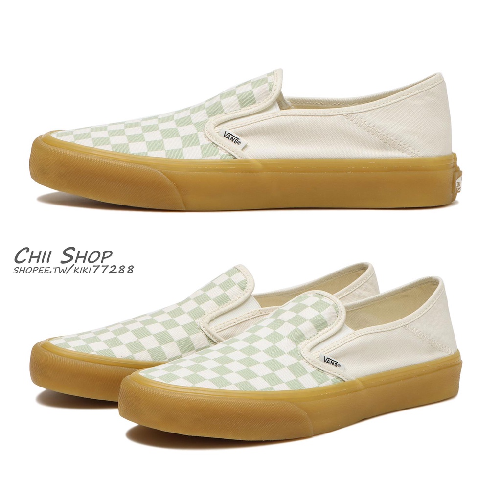 CHII】日本VANS Slip-On SF 薄荷綠x膠底棋盤格懶人鞋VN0A5HYQQ4J