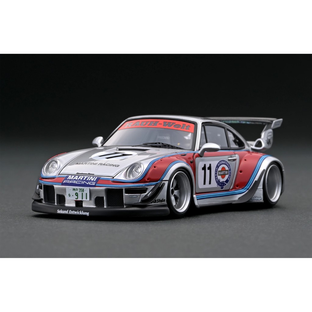 模例】ignition model 1/43 RWB 993 Silver/Red Martini塗裝IG2169