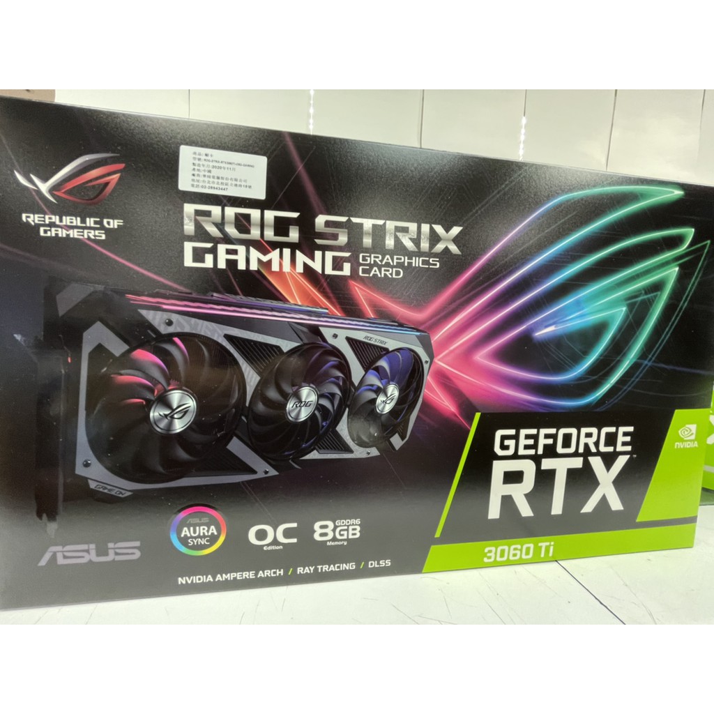 全新現貨 華碩 ROG-STRIX-RTX3060TI-O8G-GAMING