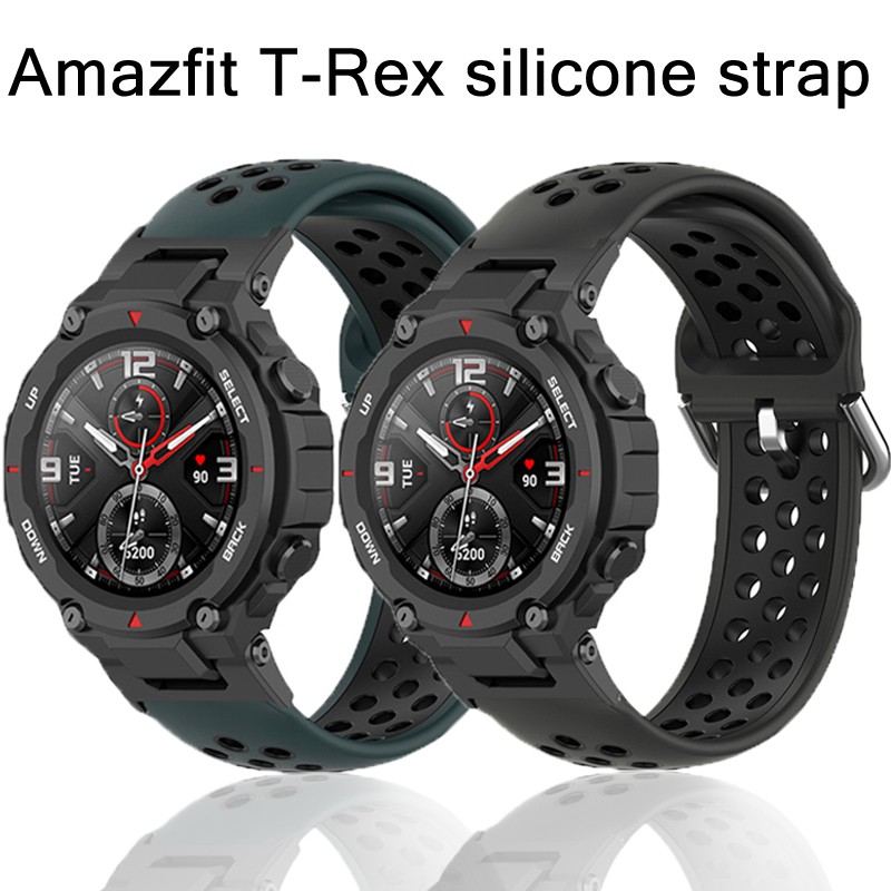 XIAOMI 小米Amazfit T-Rex Pro T Rex 錶帶雙色透氣矽膠運動防水腕帶華