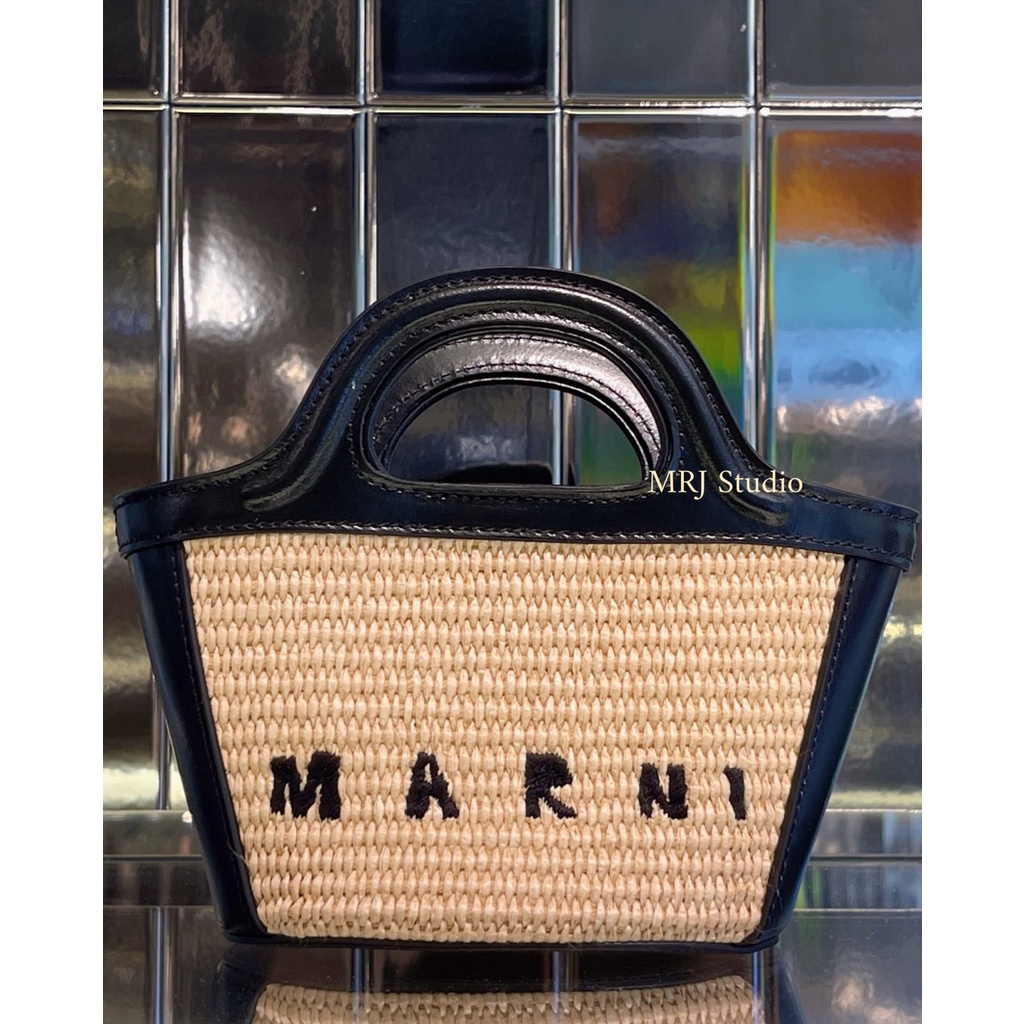 代購MARNI mini Tropicalia tote bag迷你草編包/牛仔包| 蝦皮購物