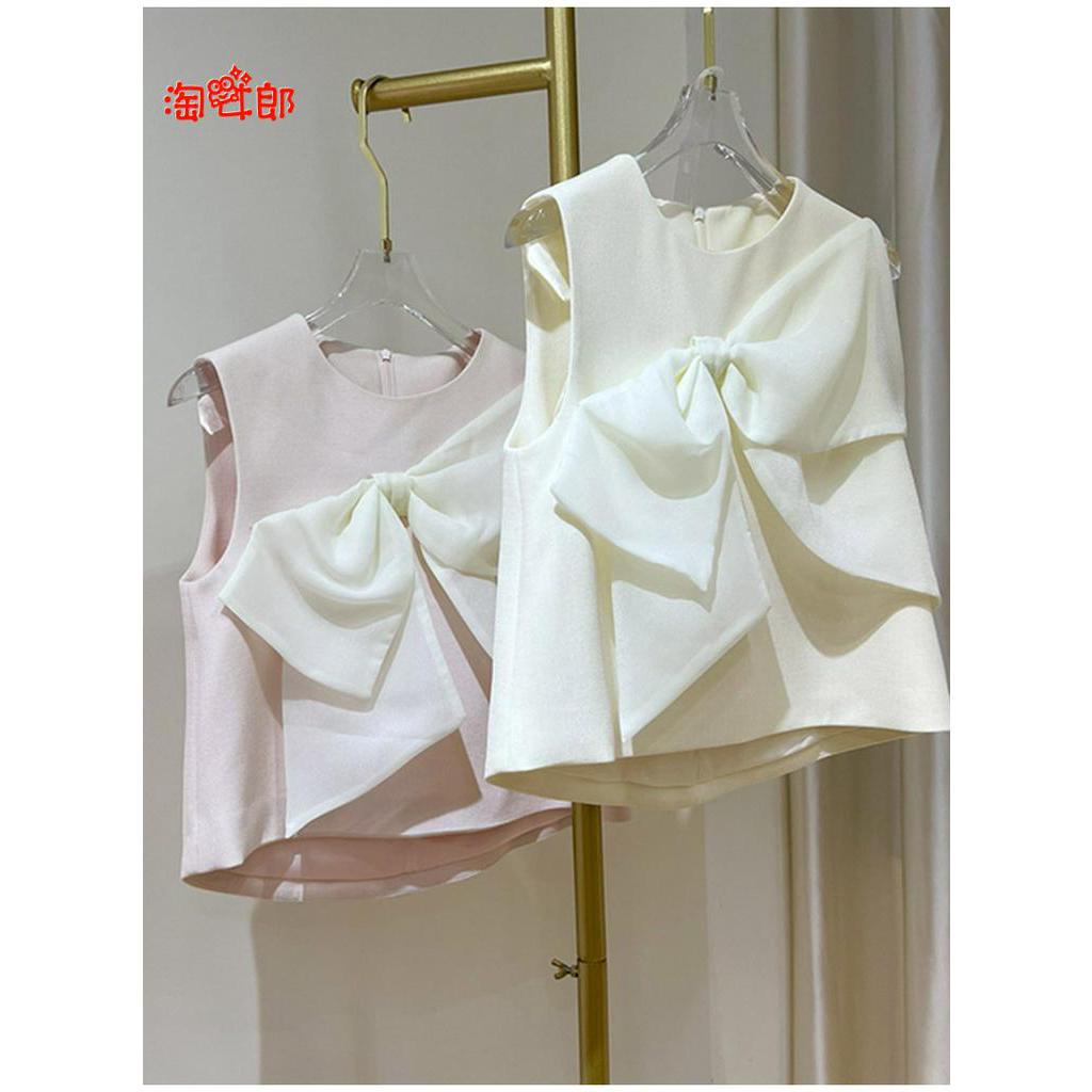 淘女郎 💕淘女郎💕一線品牌剪標女裝大牌外貿出口孤品夏季新款大蝴蝶結無袖背心上衣| 蝦皮購物