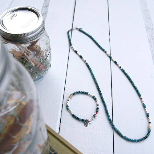 𝙇𝙀𝙎𝙎𝙏𝘼𝙄𝙒𝘼𝙉 ▽ ATEASE - SILVER & TURQUOISE BZ NECKLACE