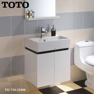 《TOTO》L710CGUR 時尚白 晶采烤漆 面盆浴櫃組 TO-710 雙側與門片導圓設計【桃北基都會區免運費】