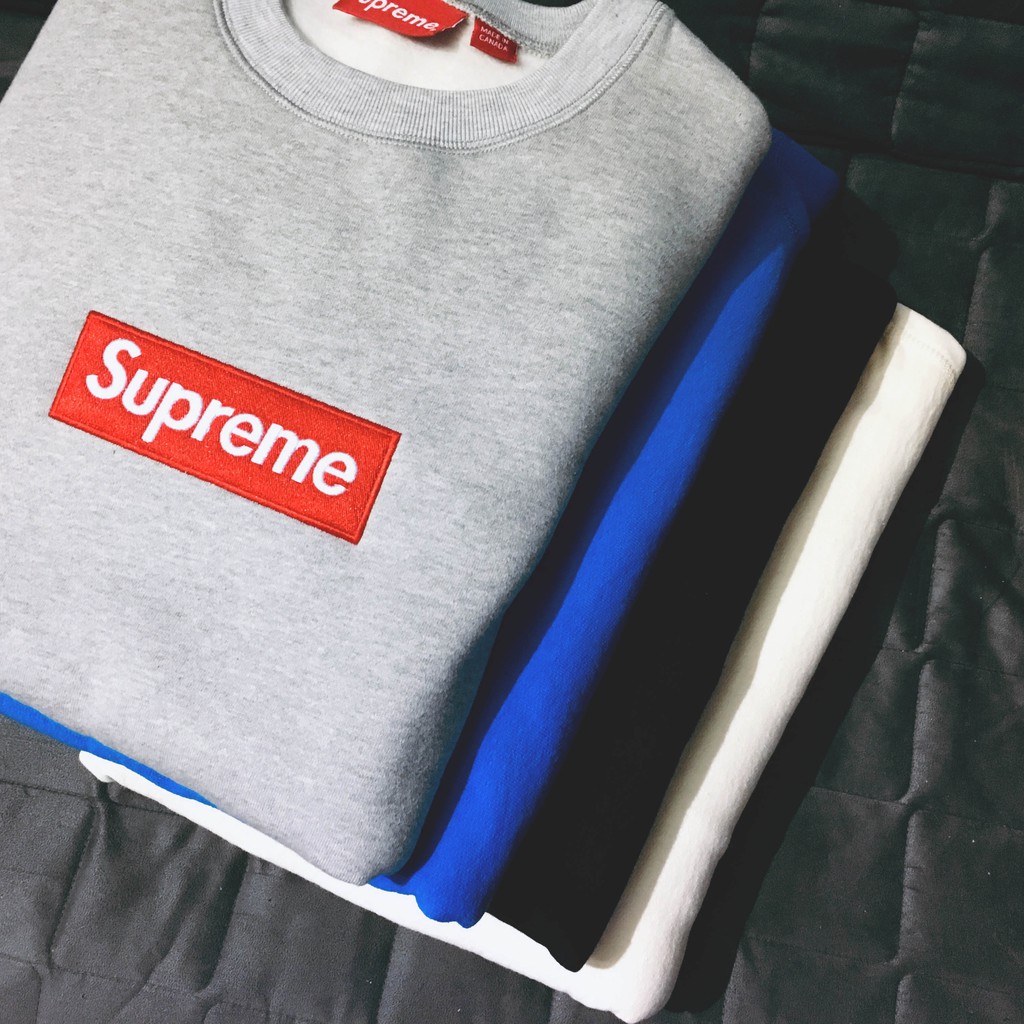 Supreme Box Logo Crewneck Sweatshirt 18FW 灰黑藍白大學T IMPACT