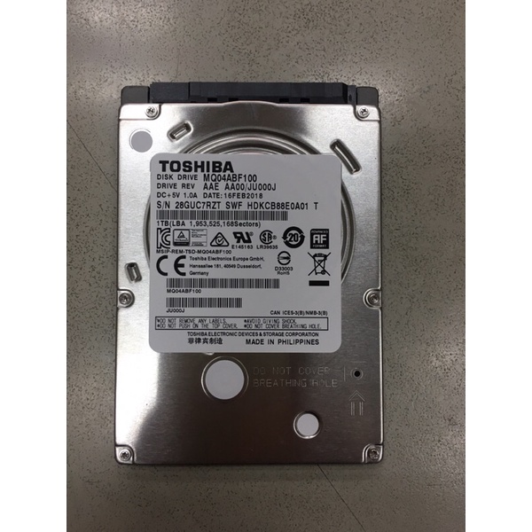 Toshiba Mq04abf100 1TB 2.5吋 硬碟 | 蝦皮購物