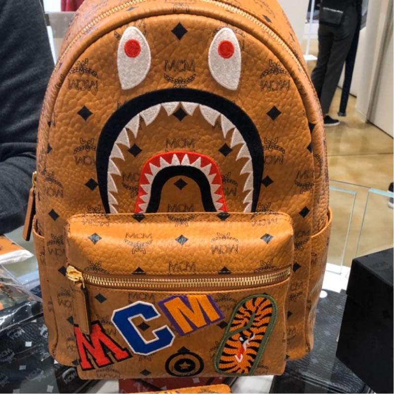 Mcm x best sale bape bag