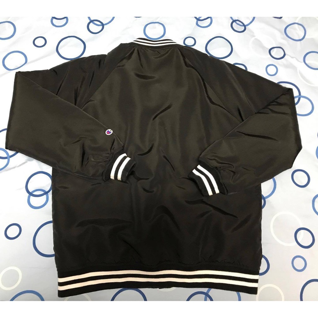 STUSSY x Champion Baseball Jacket 日本聯名款日本限定黑色XL 棒球