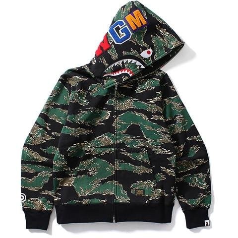 BAPE APE TIGER CAMO SHARK FULL ZIP HOODIE + ue帽t | 蝦皮購物