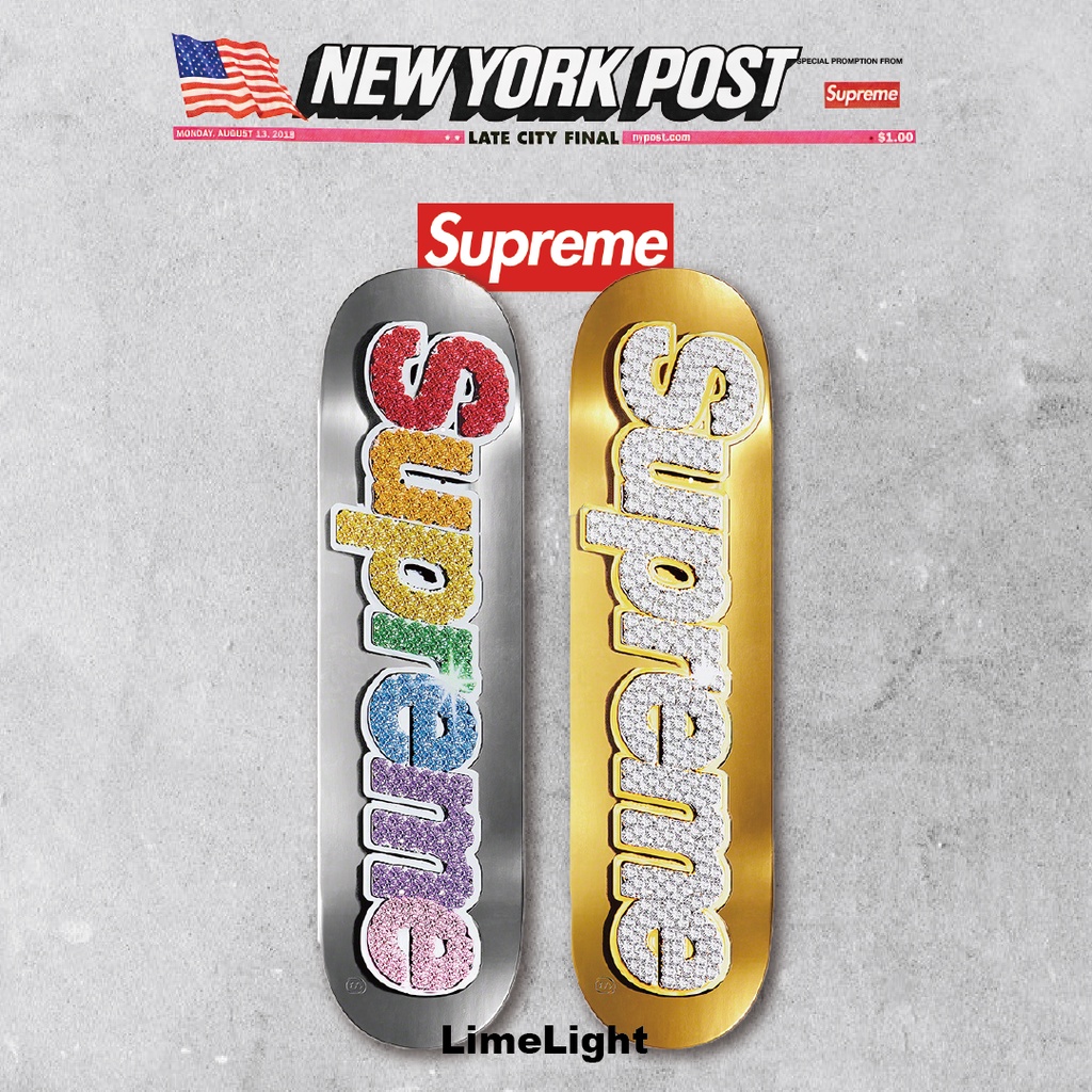 ☆LimeLight☆ 2022 S/S Supreme Bling Box Logo Skateboard