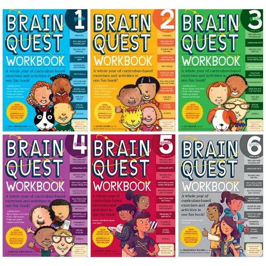 預購-全套Brain Quest Workbook Grade 1-6大腦任務練習冊6冊美國小學生