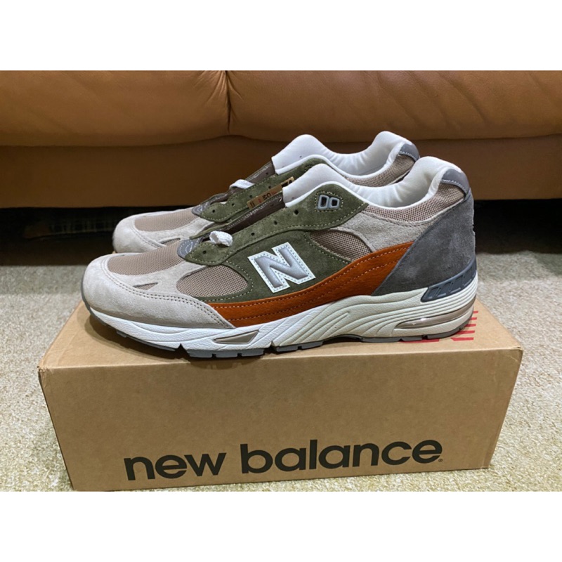 【S.M.P】NEW BALANCE NB 復古 灰綠橘 麂皮 反光 慢跑男鞋 M991NGO