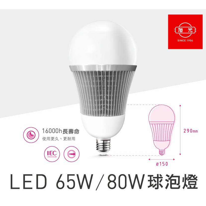 (LS) 旭光 80W / 65W 燈泡 大瓦數 高亮度 LED燈泡 省電燈泡 全周光 CNS | 蝦皮購物