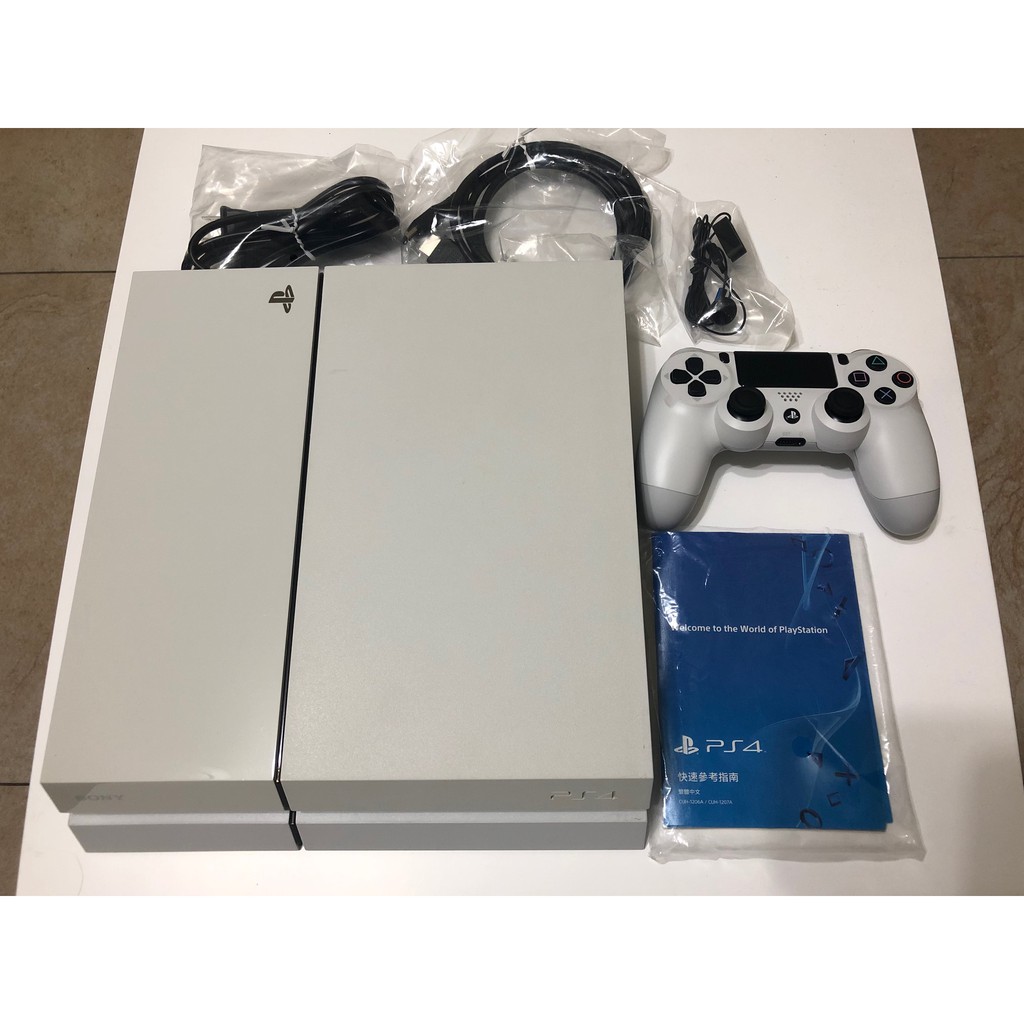 PS4 主機二手CUH-1107A型500GB 冰河白全新手把| 蝦皮購物