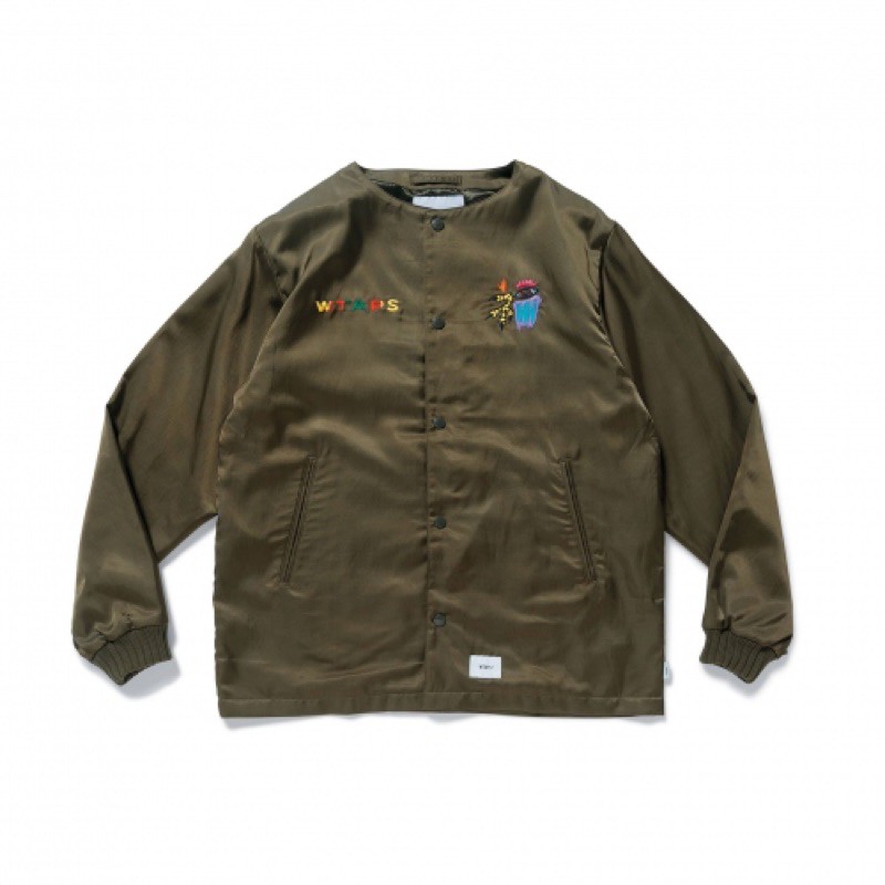WTAPS 18AW CRIBS 01 / JACKET. RACO. SATIN 長袖襯衫外套刺繡 WTAPS 18AW CRIBS 01 / JACKET. RACO. SATIN 長袖襯衫外套刺繡