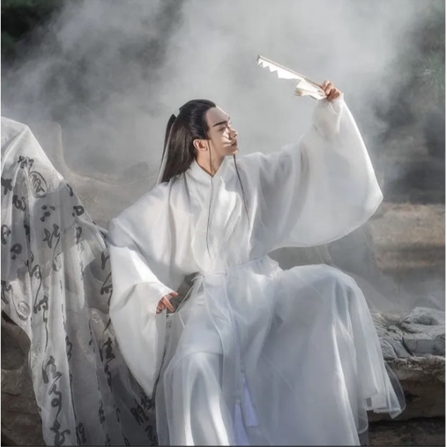 現貨 千年之戀 古風漢服 男生日常魏晉風 大袖衫 古裝 廣袖交領襦裙 素色書生裝 御風 漢服男 表演服裝【CL052】 | 蝦皮購物