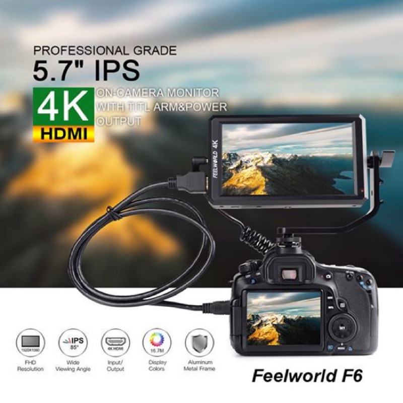 台灣新品公司現貨) F6 PLUS V2 FeelWorld 富威德4K 6吋螢幕3D LUT 觸控