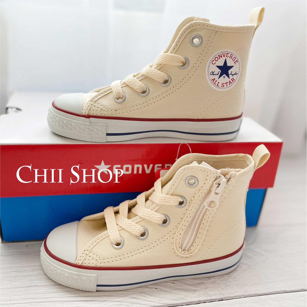 【CHII】日本代購 Converse CHILD ALL STAR N Z HI 童鞋 高筒 米黃 紅線 基本款