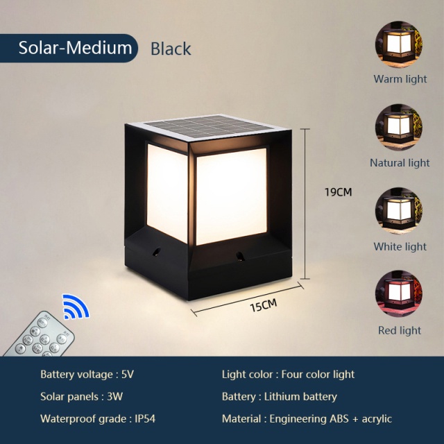 Led 太陽能柱大燈太陽能柱燈戶外防水壁燈, 用於庭院景觀花園裝飾 AC DC | 蝦皮購物