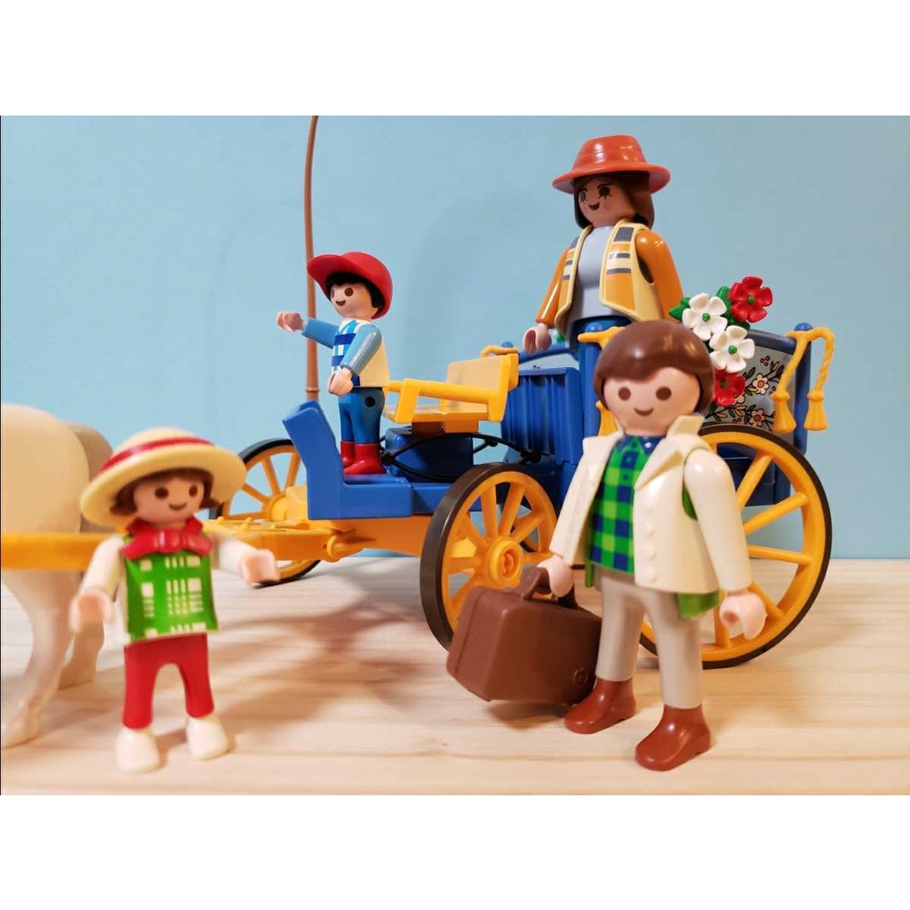 Playmobil 德國絕版 摩比摩比人 老摩 3117 農場 馬車 鄉村 鄉下 農家 農夫 馬 馬伕 中世紀 復古