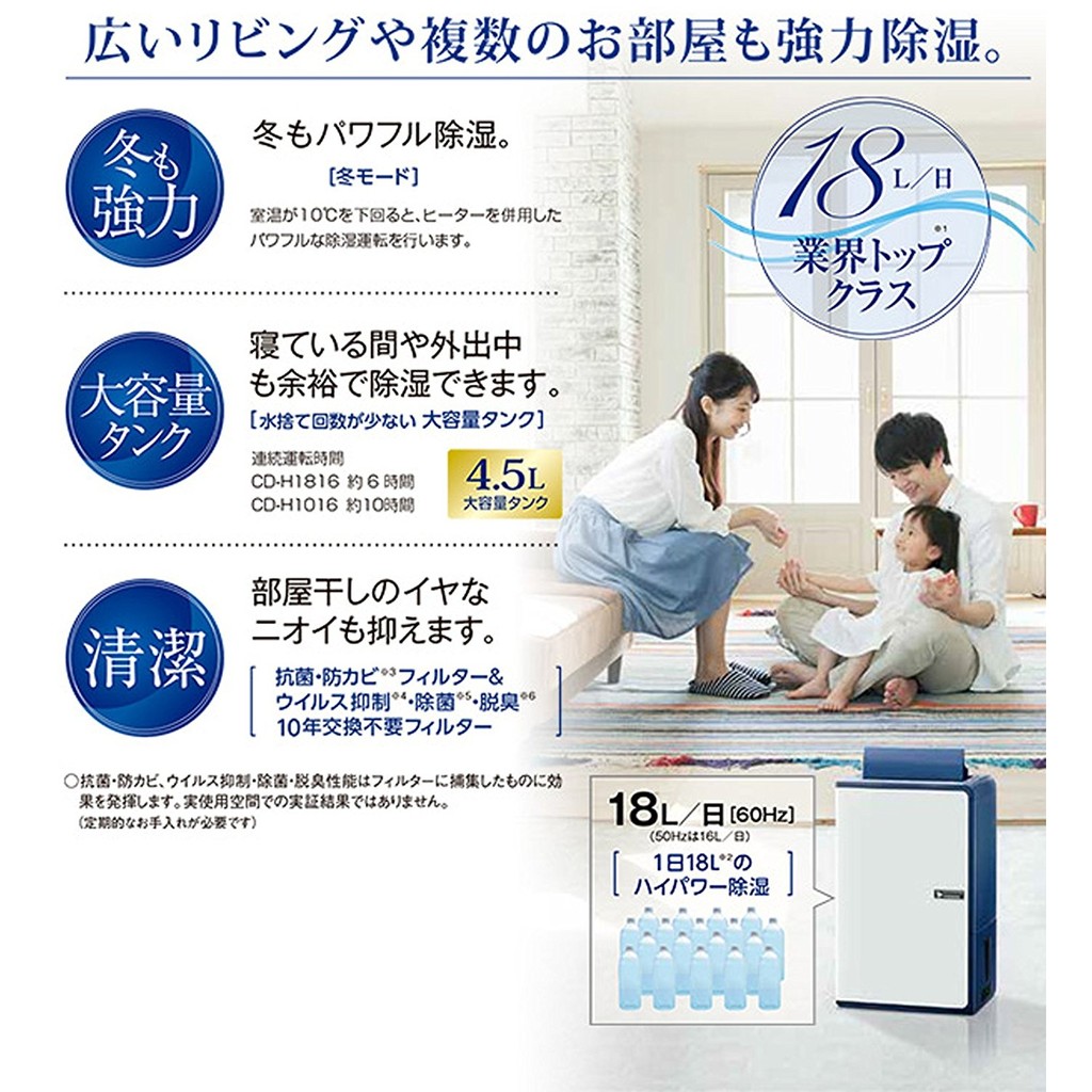 日本除濕機之王~CORONA CD-H1816 新款b187 22.5坪衣類乾燥除濕機藍色勝
