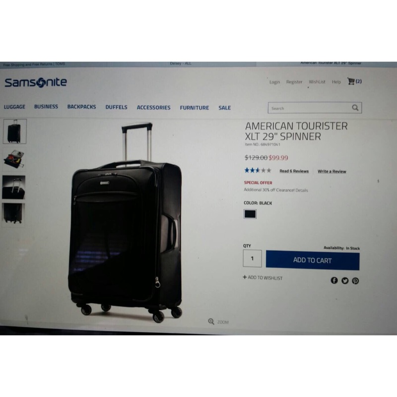 Samsonite另一廠American Tourister XLT 29' spinner 黑色 布箱 美國帶回 | 蝦皮購物