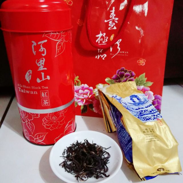 現貨】台灣茶葉阿里山紅茶上等阿里山紅茶75G+鐵罐943-326 手採茶