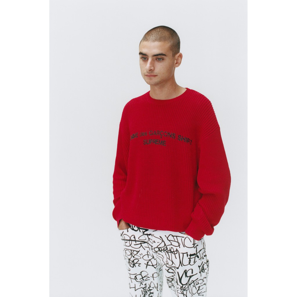 Supreme / Comme des Garçons SHIRT Sweater Red CDG 2018 經典聯名