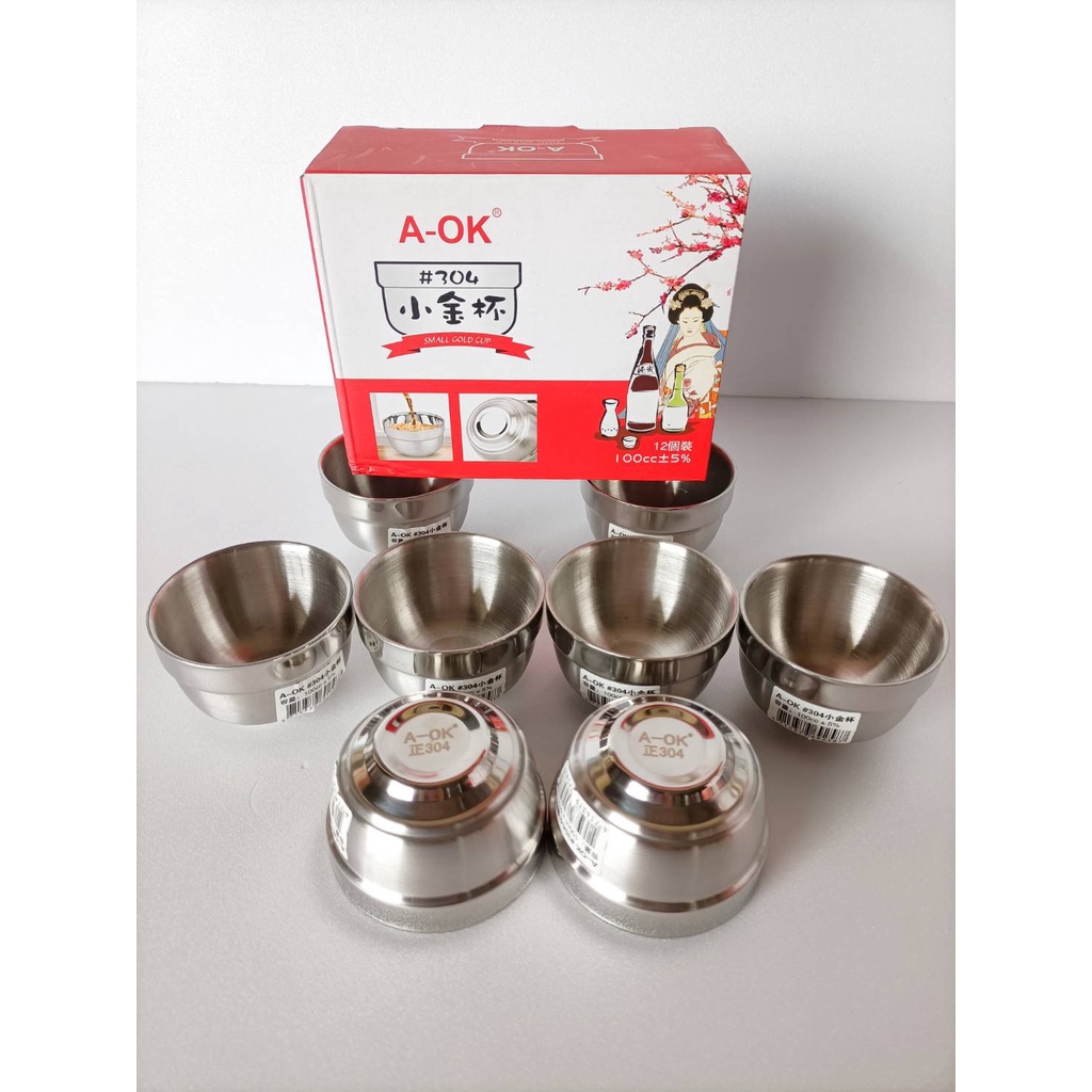 A-OK】 雙層隔熱杯不鏽鋼杯酒杯茶杯水杯敬神杯304不鏽鋼小金杯 A-OK】 雙層隔熱杯不鏽鋼杯酒杯茶杯水杯敬神杯304不鏽鋼小金杯