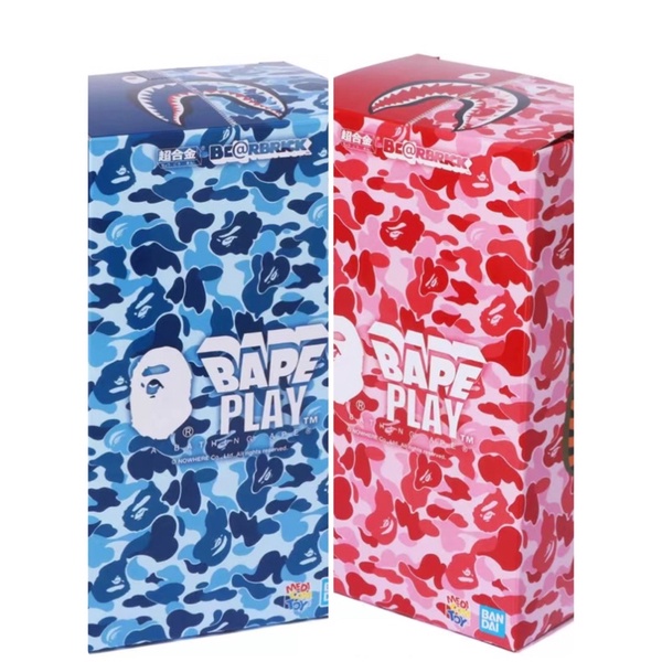 現貨Be@rbrick BAPE® ABC CAMO SHARK PINK / BLUE 200% 超合金粉藍| 蝦皮購物