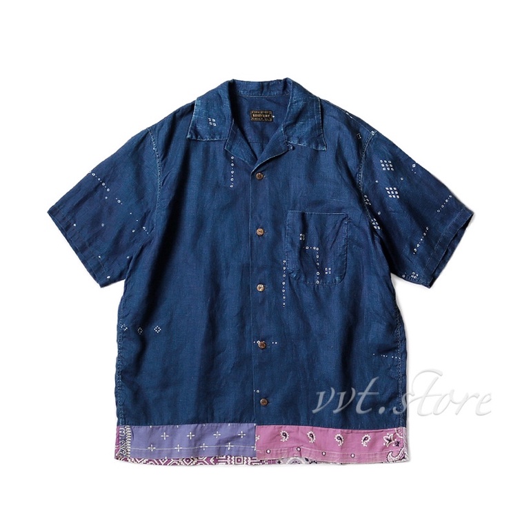 KAPITAL 21SS フレンチクロスリネンバンダナ抜染pt リメイクアロハ