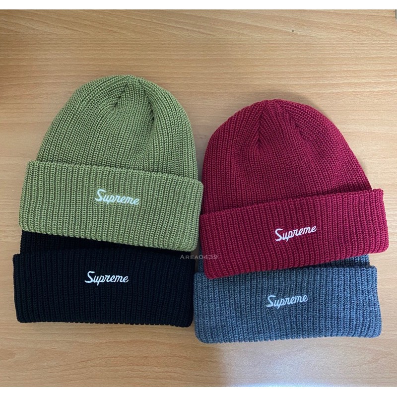 area0439】全新正品Supreme Loose Gauge Beanie Logo 草寫毛帽| 蝦皮購物