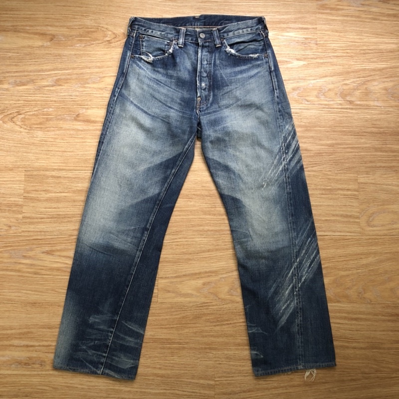 日本製Levi's VINTAGE Clothing LVC 37501 501XX寬版牛仔褲34 水洗刷色