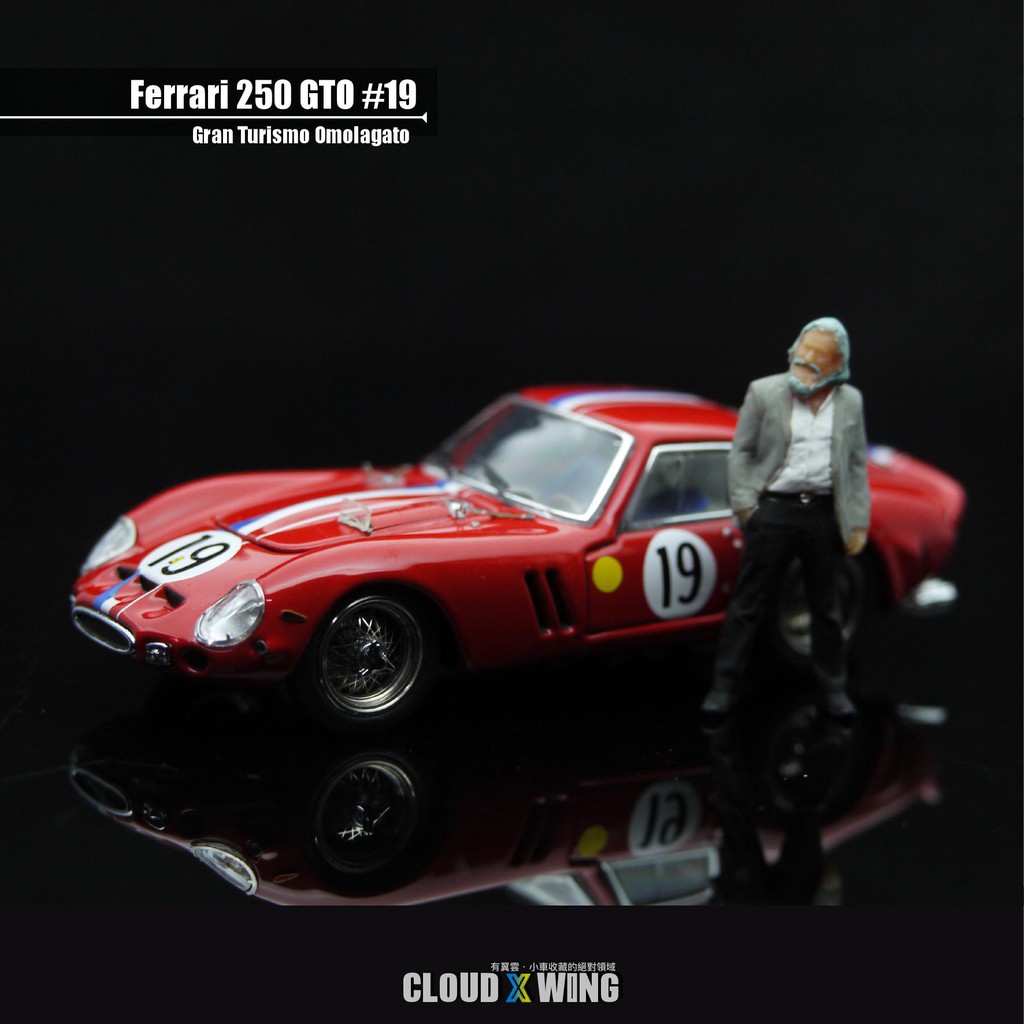 有翼雲] 展示法拉利250GTO PGM 1/64 合金全可開Ferrari 1962 恩佐利曼