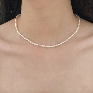 𝐬𝐮𝐧𝐝𝐚𝐲 𝐚𝐜𝐜｜一秒優雅 絕美天然淡水米粒小珍珠項鍊 鎖骨鍊 疊戴 貝母 貝殼 韓國歐膩款 珍珠