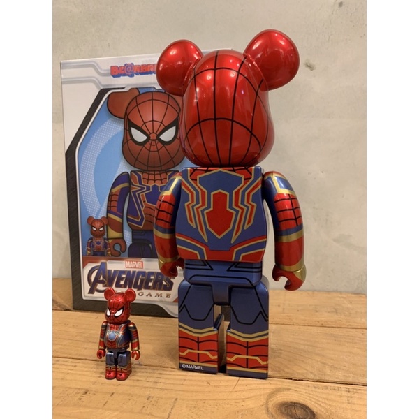 Bearbrick 400%+100% 鋼鐵蜘蛛人Iron Spider Man | 蝦皮購物