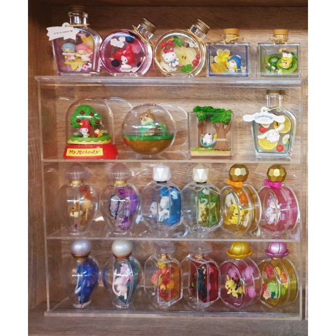 客製化 壓克力展示盒 三格 滑門 D031 適用 寶可夢生態球 香水 mini Qposket | 蝦皮購物