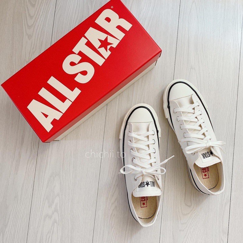 日本購入日本製converse CANVAS ALL STAR 低筒小白鞋帆布鞋made in