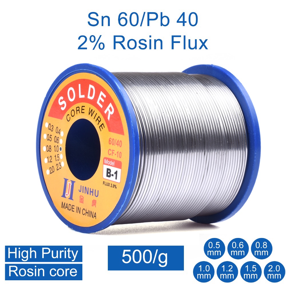 500g 0.5mm 0.8mm 1.0mm 2.0mm 60% 錫松香芯焊絲,用於電氣維修,IC 維修 | 蝦皮購物