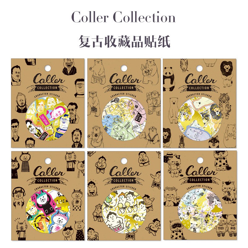 日本Coller collection 牛皮貼紙包 燙金紙質 28枚入 | 蝦皮購物
