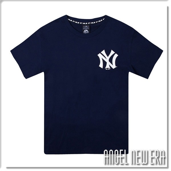 ANGEL NEW ERA】Majestic MLB NY 紐約洋基短T 復古Logo 藏青色潮流休閒