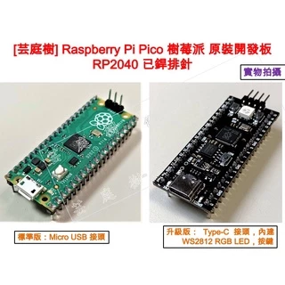 [芸庭樹] 樹莓派 Raspberry Pi Pico RP2040 微處理器 開發板 MircoPython