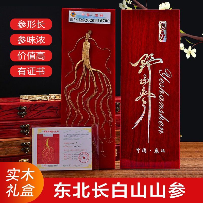 中国 吉林省産 高級野山参 高麗人参(本物 鑑定書付)