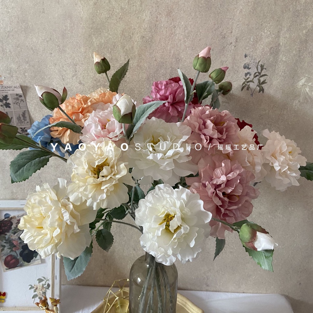 【花房姑娘】 現貨仿真牡丹花人造大號牡丹花 絹花 永生花 塑料花 假花 家居裝飾 婚禮裝飾 拍攝道具 插花花藝 | 蝦皮購物