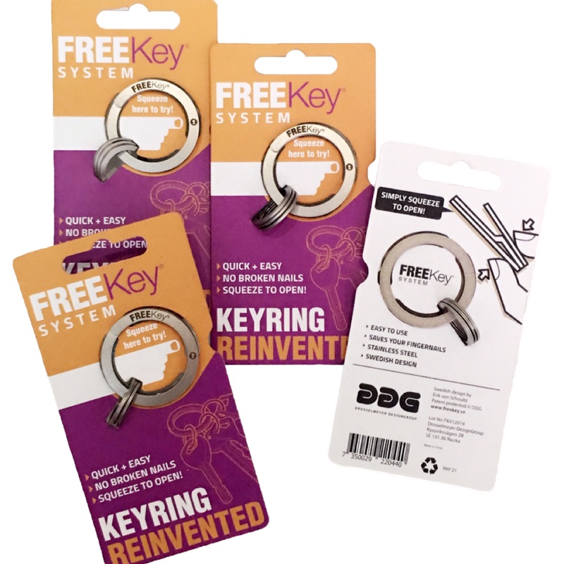 瑞典原裝進口 FREEKEY 按壓式鑰匙圈環 (現貨) | 蝦皮購物